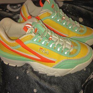Fila Multi Color Yellow/Orange/Green Chunky Sneakers US Size 11